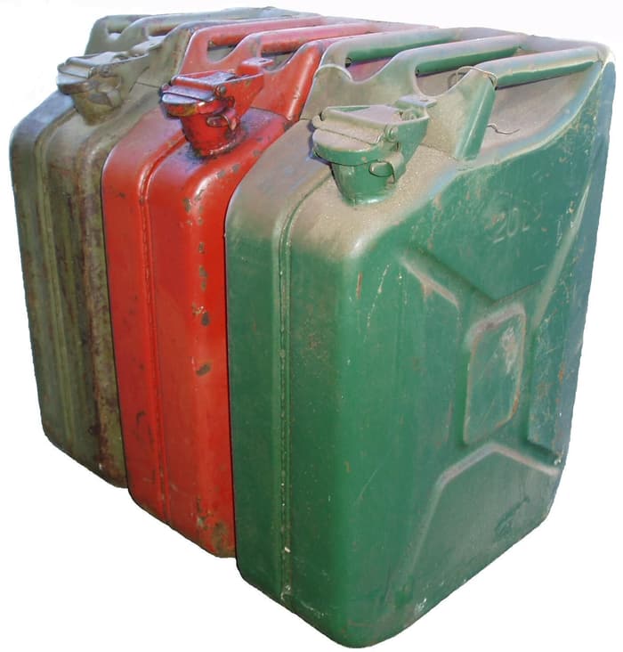 Three jerry cans